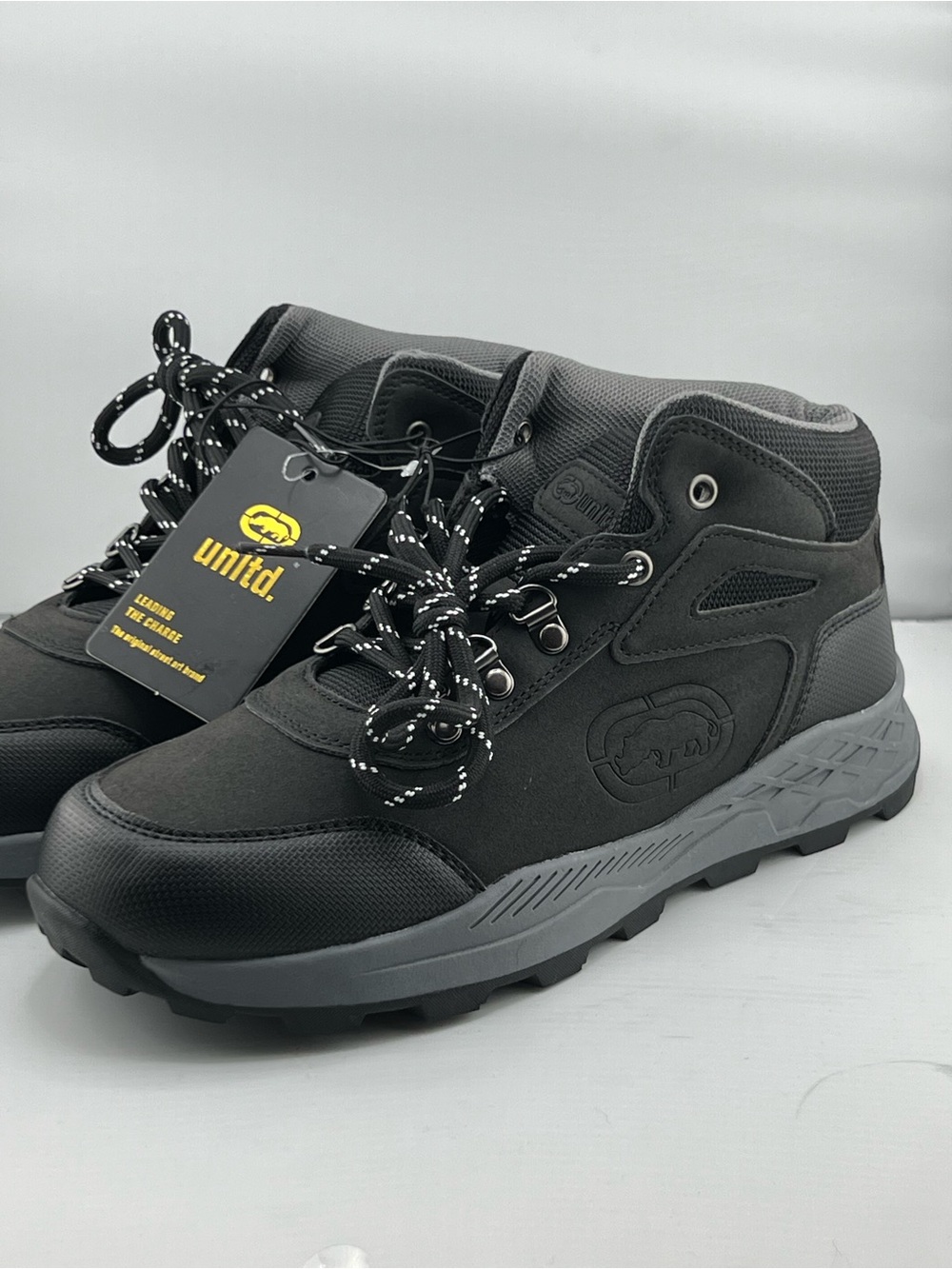 Ecko Unltd Joseph Black Grey High Top Hiking Boots Sneakers Men’s Size 7 NWT
